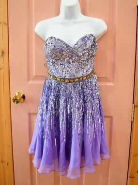 Sherri Hill Sequin Strapless Dress